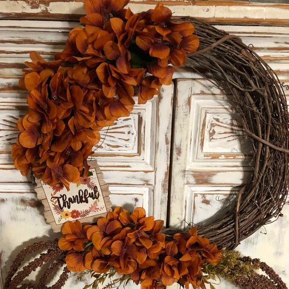 Hydrangea Wreath|Fall Wreath|Farmhouse Decor - Picture 3 of 5